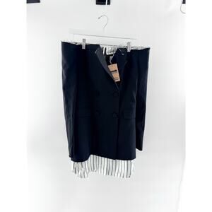 Monse Strapless Double Breasted Corset Faux Layer Mini Dress Black Women's S / 6